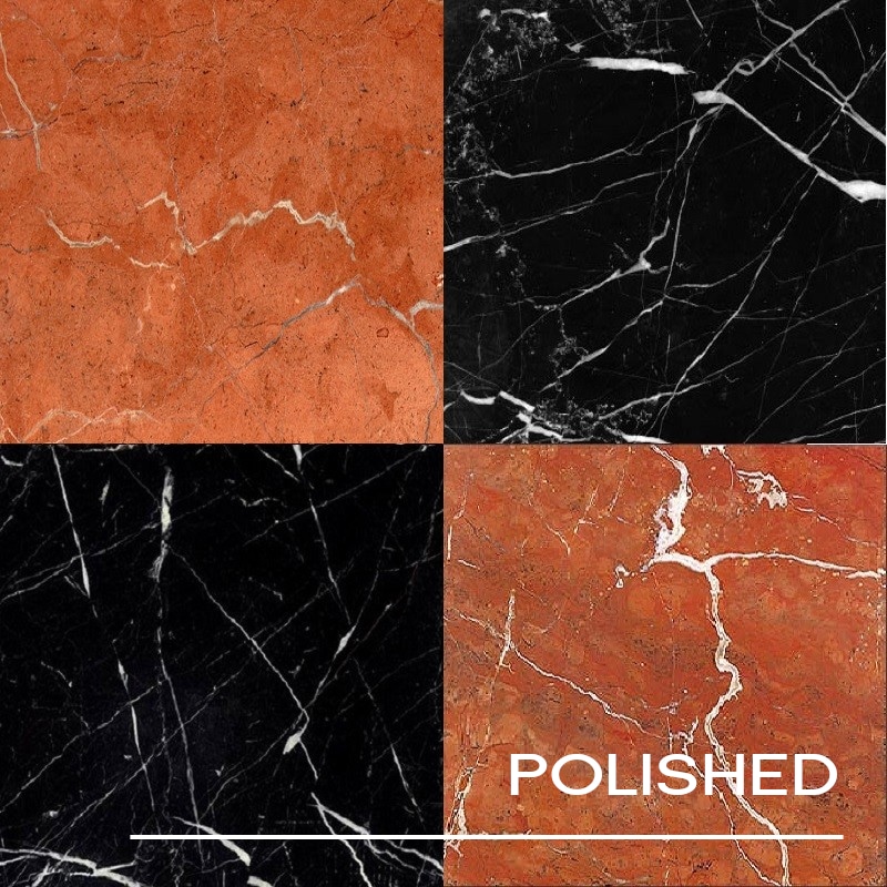 Nero Marquina & Rojo Alicante Chequerboard Polished Marble Tiles ...